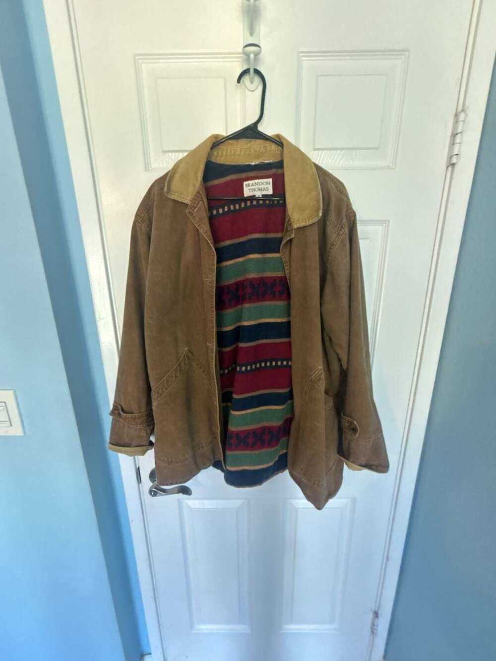 Vtg Brandon Thomas Chore Barn Field Jacket Mens Sz M Flannel Lined Oversized